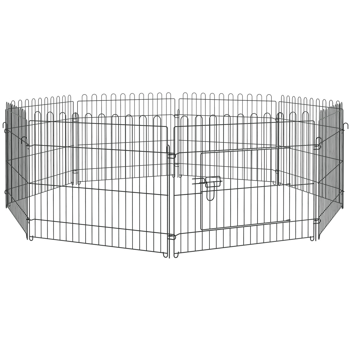 Pawhut Parque Perros Plegable Cerca Entrenamiento Mascotas 8 Vallas 71x61cm_0