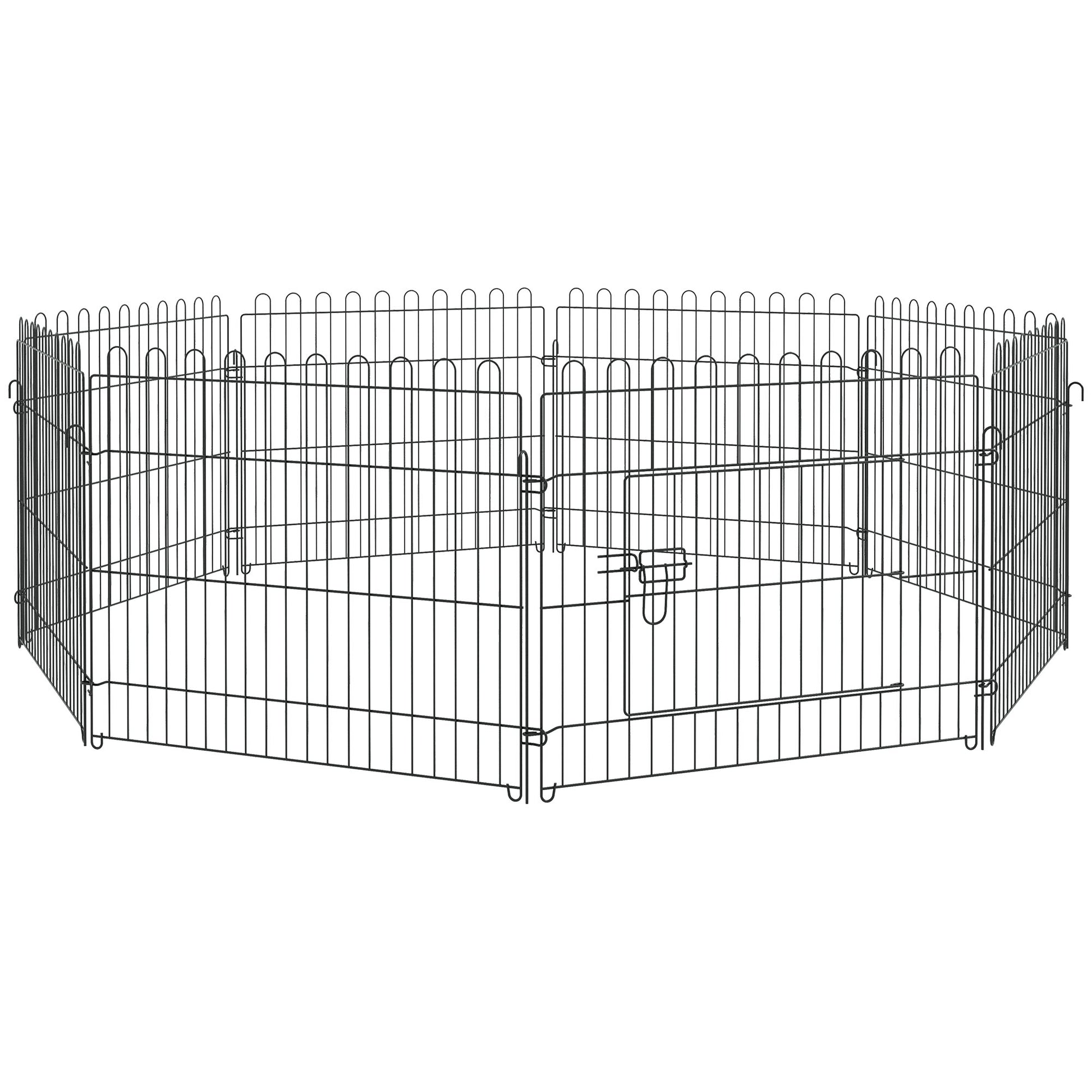 Pawhut Parque Perros Plegable Cerca Entrenamiento Mascotas 8 Vallas 71x61cm_0