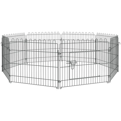 Pawhut Parque Perros Plegable Cerca Entrenamiento Mascotas 8 Vallas 71x61cm_0