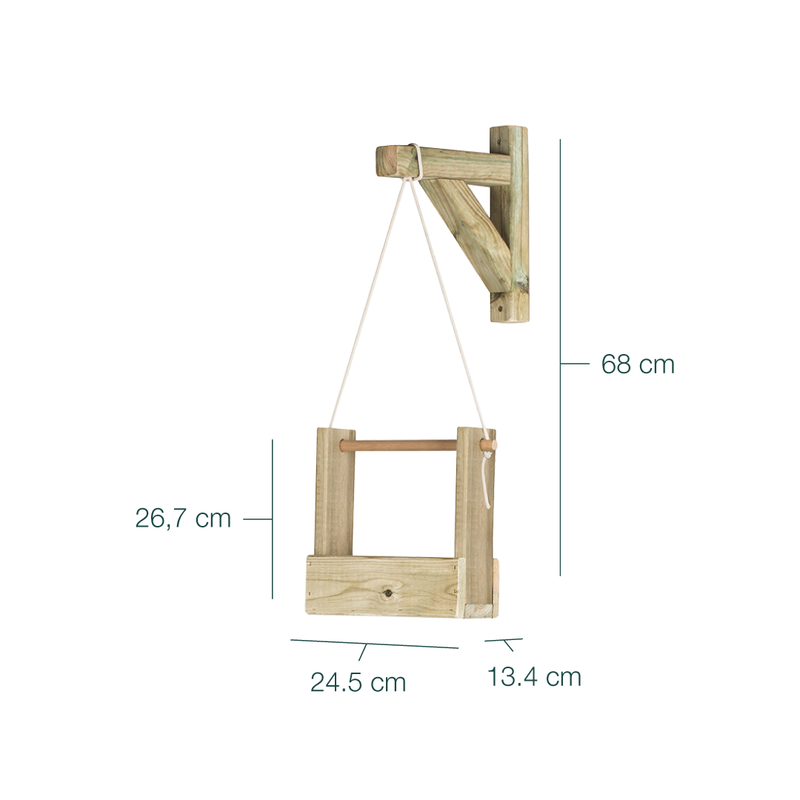 Jardinera Colgante De Madera Tratada Woody 1b Hortalia_3