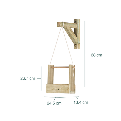Jardinera Colgante De Madera Tratada Woody 1b Hortalia_3