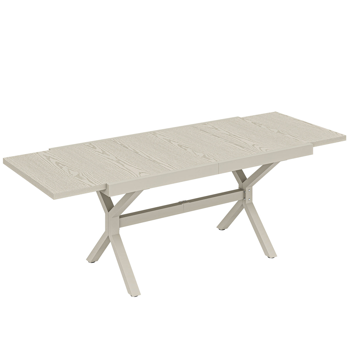 Mesa Jardín Extensible Outsunny Aluminio, Acero Gris Claro 214x85x73 Cm_0
