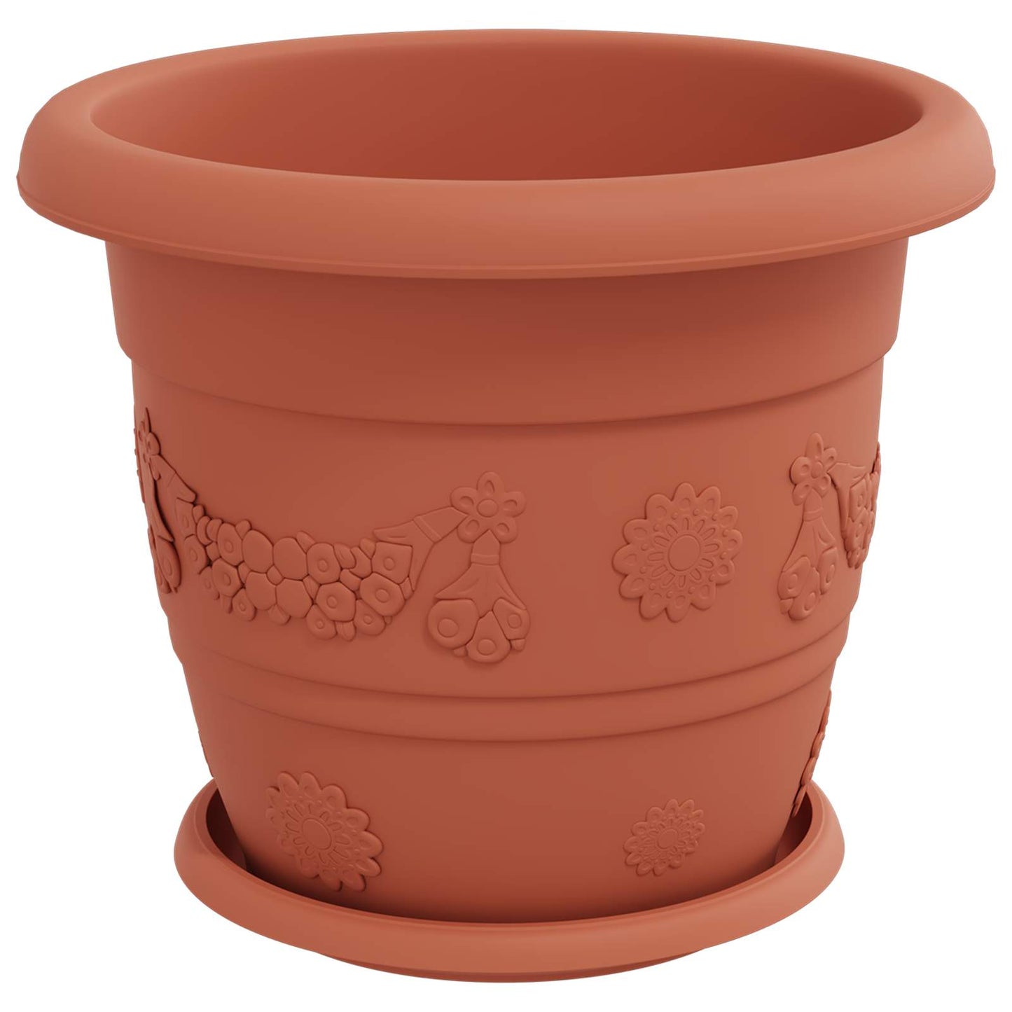 Macetas 24 Pcs Rojo Ladrillo Ø 30 X 25 Cm Plástico_0
