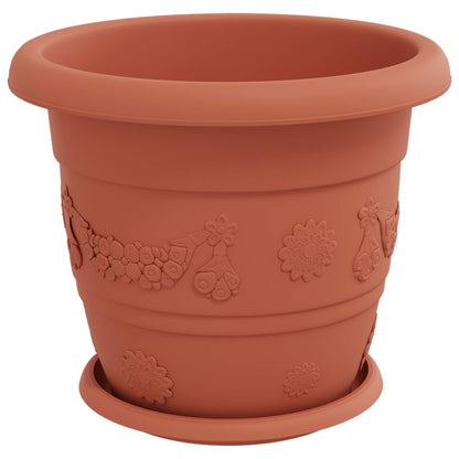 Macetas 24 Pcs Rojo Ladrillo Ø 30 X 25 Cm Plástico_0