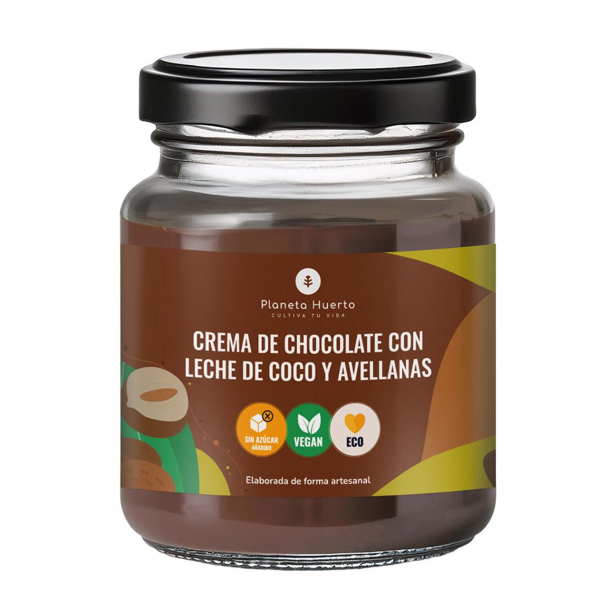 Crema de chocolate con leche de coco y avellanas ECO Planeta Huerto 230 gr
