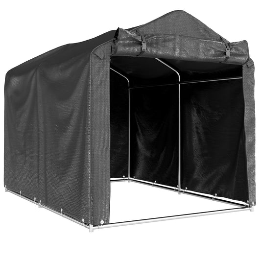 Outsunny Carpa De Jardín Exterior Para Herramientas 2,2x1,57x1,65 M Gris Oscuro_0