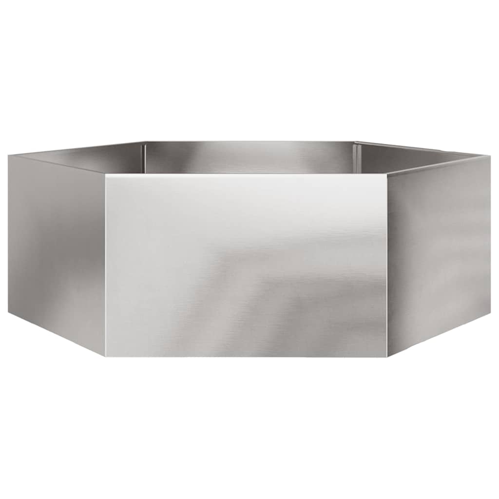 Jardinera Hexagonal De Acero Inoxidable 138x120x45 Cm_0