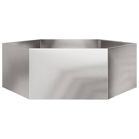 Jardinera Hexagonal De Acero Inoxidable 138x120x45 Cm_0