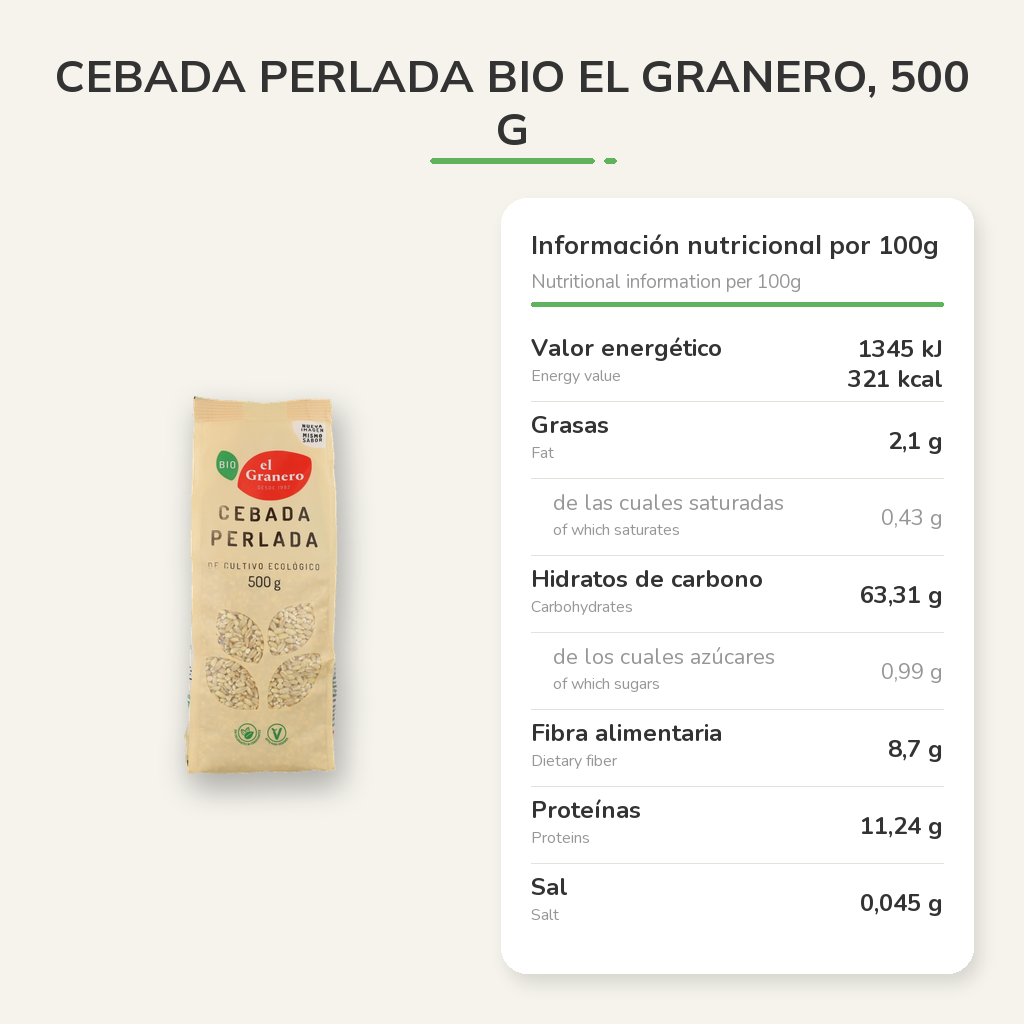 Información nutricional