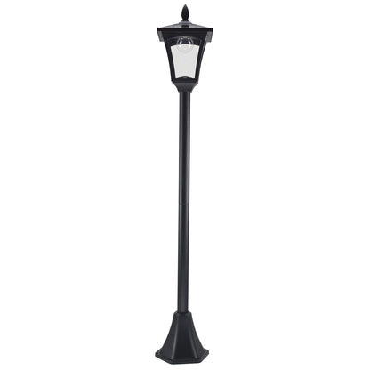 Outsunny Conjunto De 2 Farolas Solares Con Panel Solar 18x18x160 Cm Negro_3