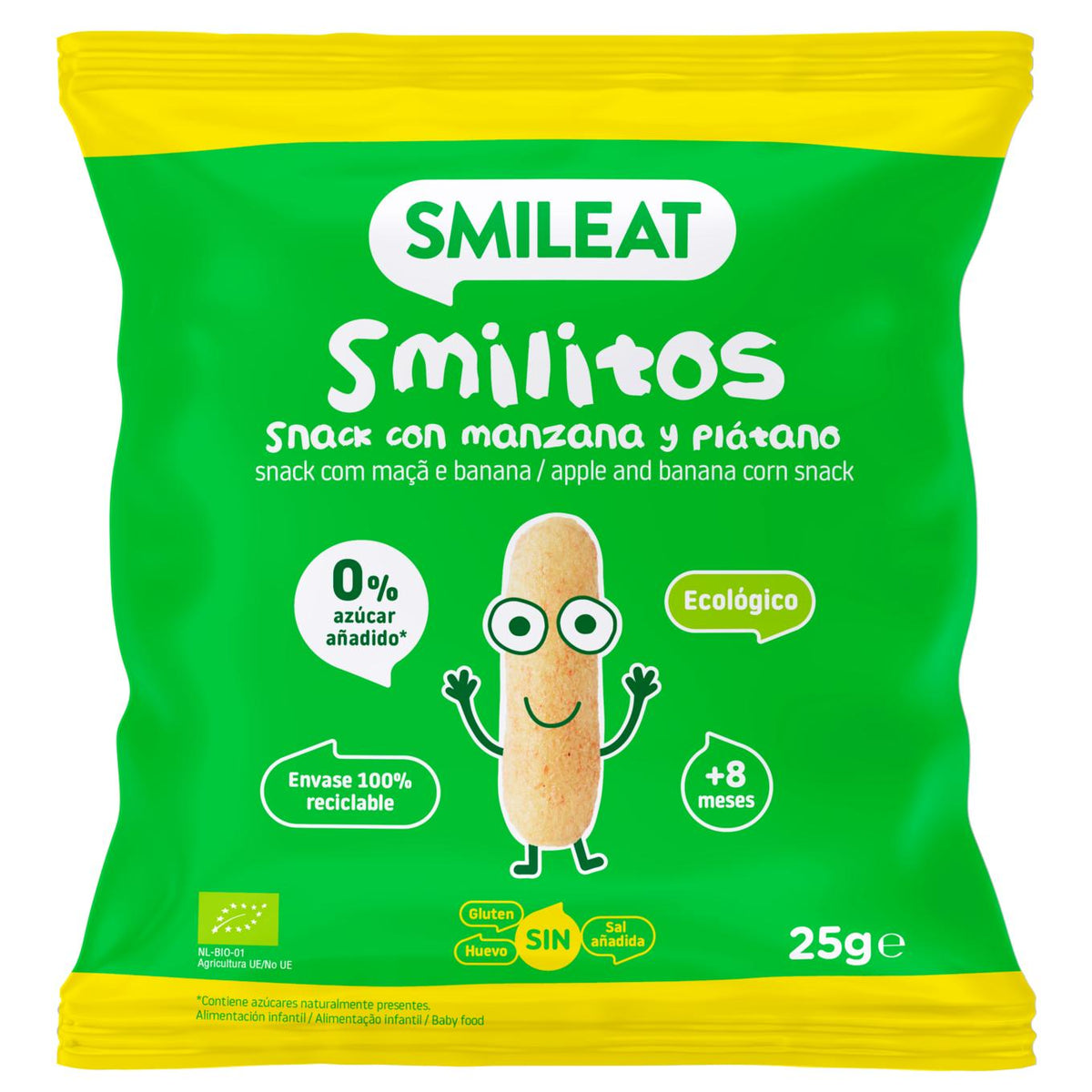 Smilitos de Manzana y Plátano Smileat  25g