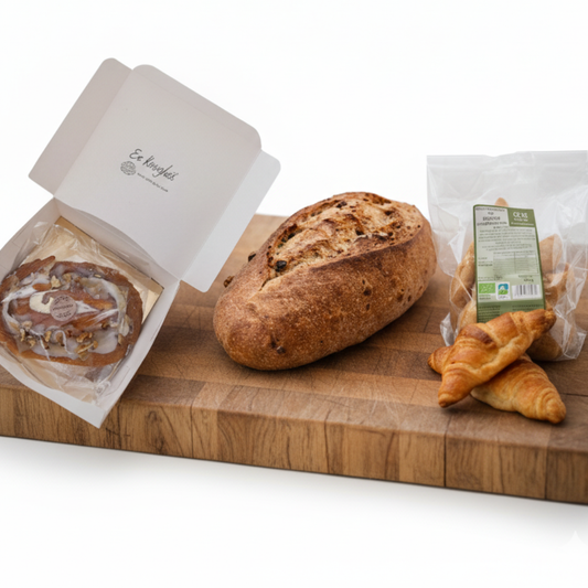Pack Eco: 1 Pan Oval Pasas Y Nueces, 1 Mini Es Kringles, 1 Croissants De Espelta Mantequilla_0