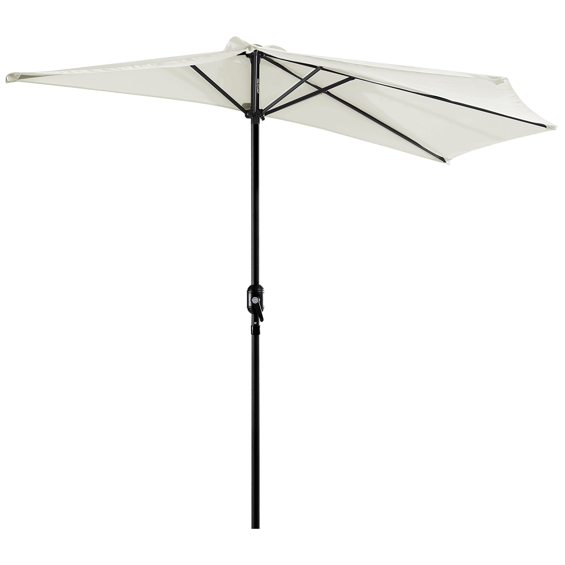 Outsunny Sombrilla Parasol Jardín Con Manivela Semicircular Exterior 269x138x236_0