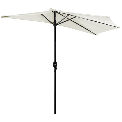 Outsunny Sombrilla Parasol Jardín Con Manivela Semicircular Exterior 269x138x236_0