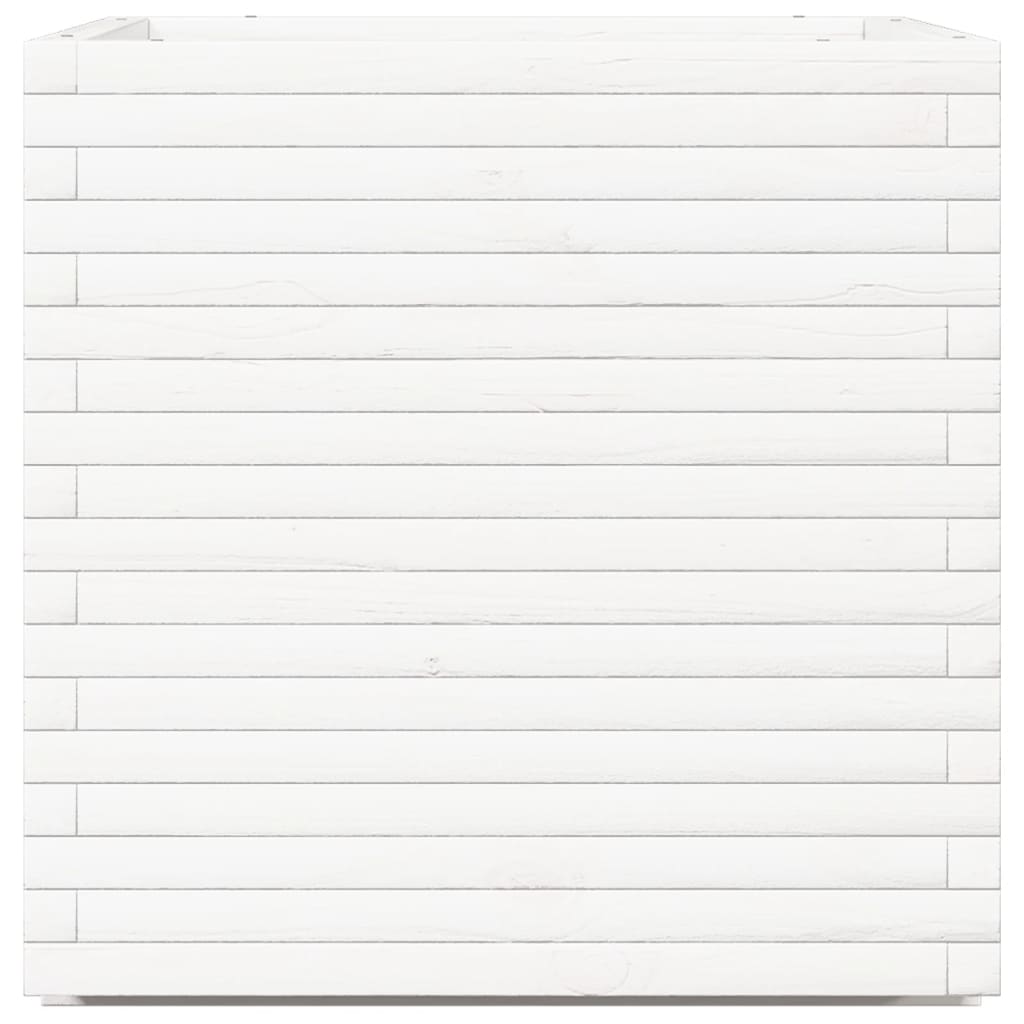 Jardinera De Madera Maciza De Pino Blanca 70x70x72 Cm_5