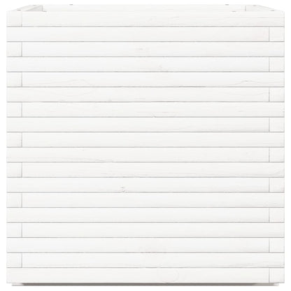 Jardinera De Madera Maciza De Pino Blanca 70x70x72 Cm_5