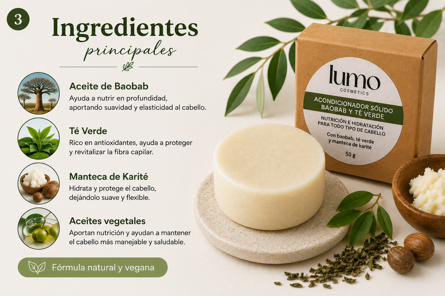 Acondicionador Sólido Baobab & Té Verde 80 G – Natural, Vegano, Sin Sulfatos, Zero Waste – Lumocosmetics_2