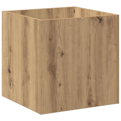 Jardinera De Madera Contrachapada Roble Artesanal 40x40x40 Cm_0