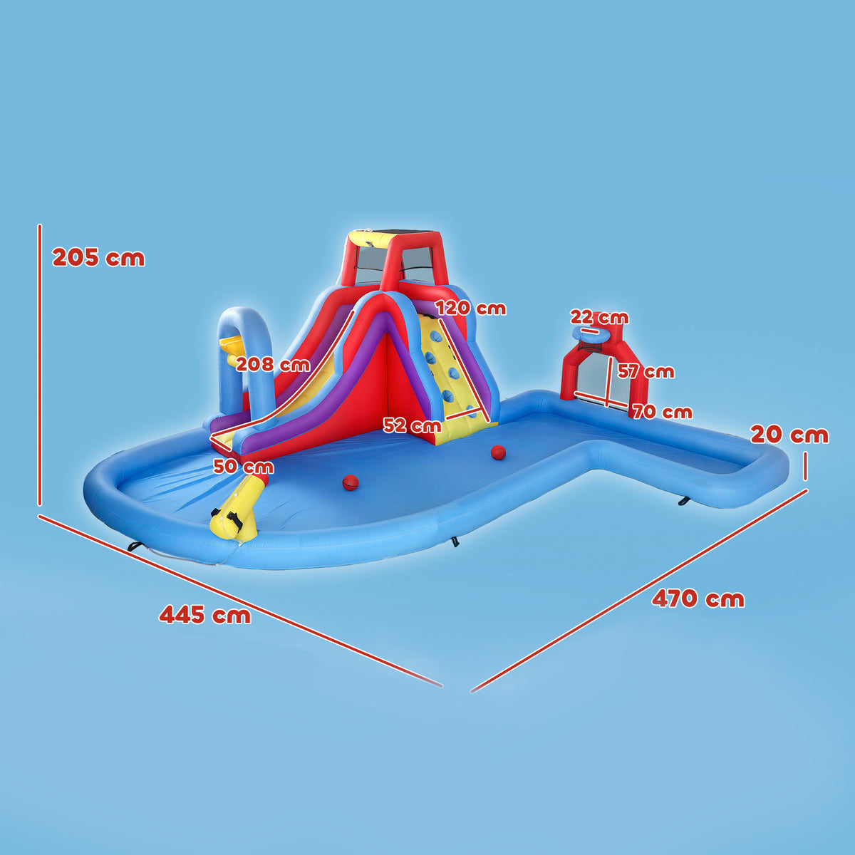 Aiyaplay Castillo Hinchable Acuático Con Soplador 550w 6 En 1 Tobogán Piscina_2