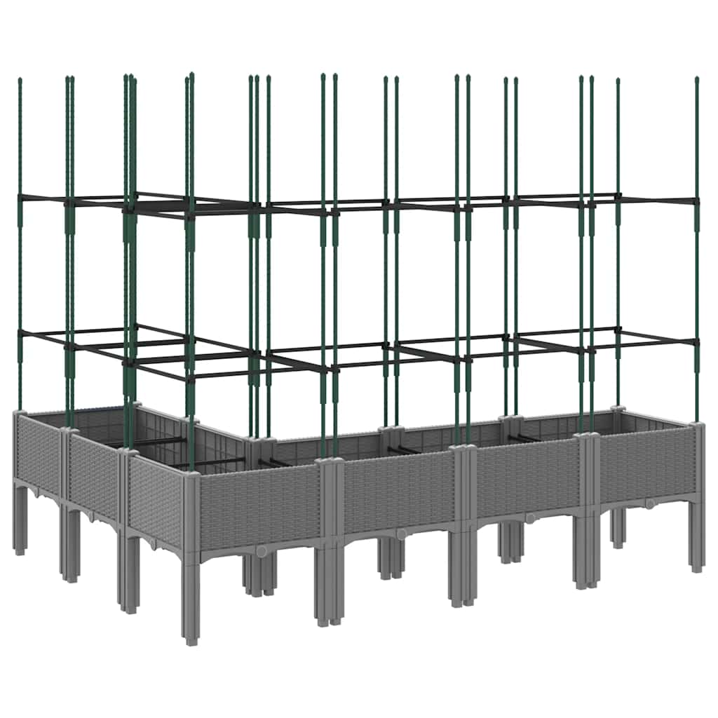 Jardinera Con Enrejado Pp Gris Claro 160x120x142,5 Cm_4