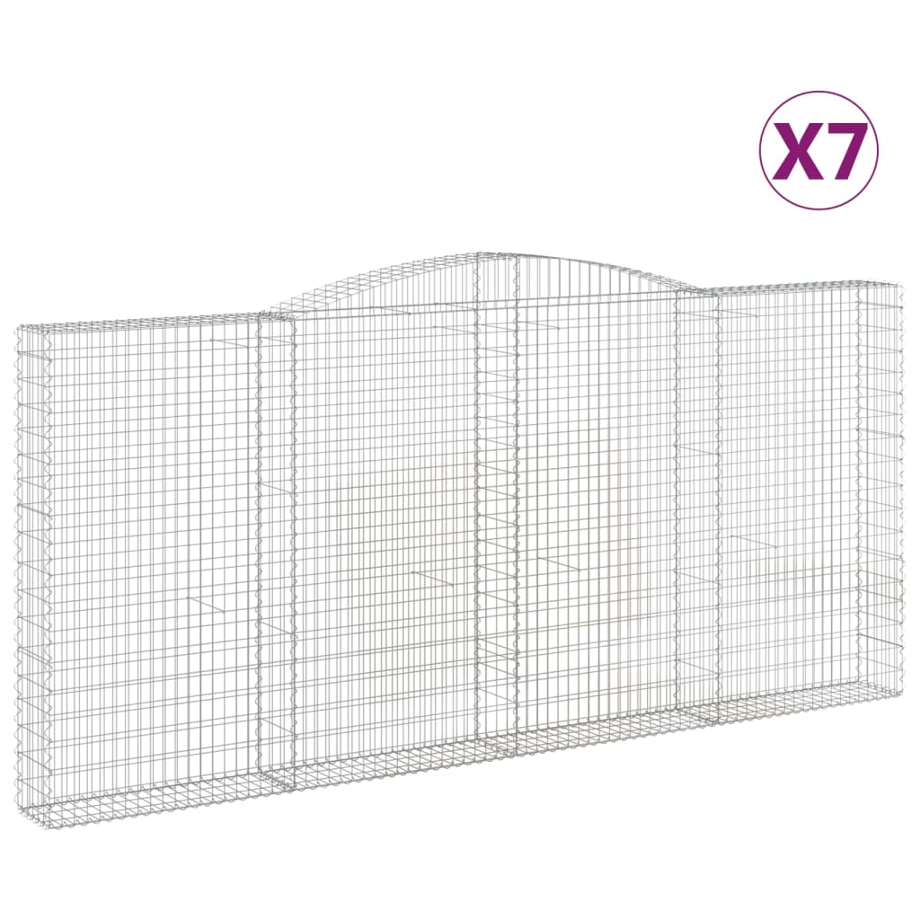 Cestas De Gaviones 7 Uds Forma De Arco Hierro 400x30x180/200 Cm_0