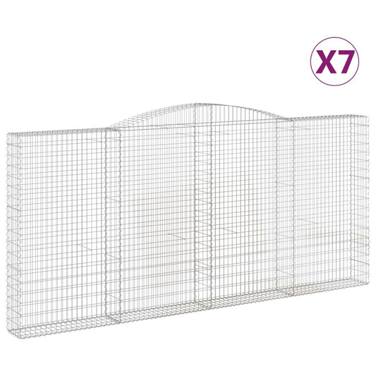 Cestas De Gaviones 7 Uds Forma De Arco Hierro 400x30x180/200 Cm_0