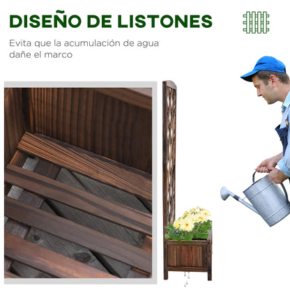 Outsunny Jardinera Con Enrejado Para Trepadora Cultivos Plantas 60x30x122,5 Cm_5