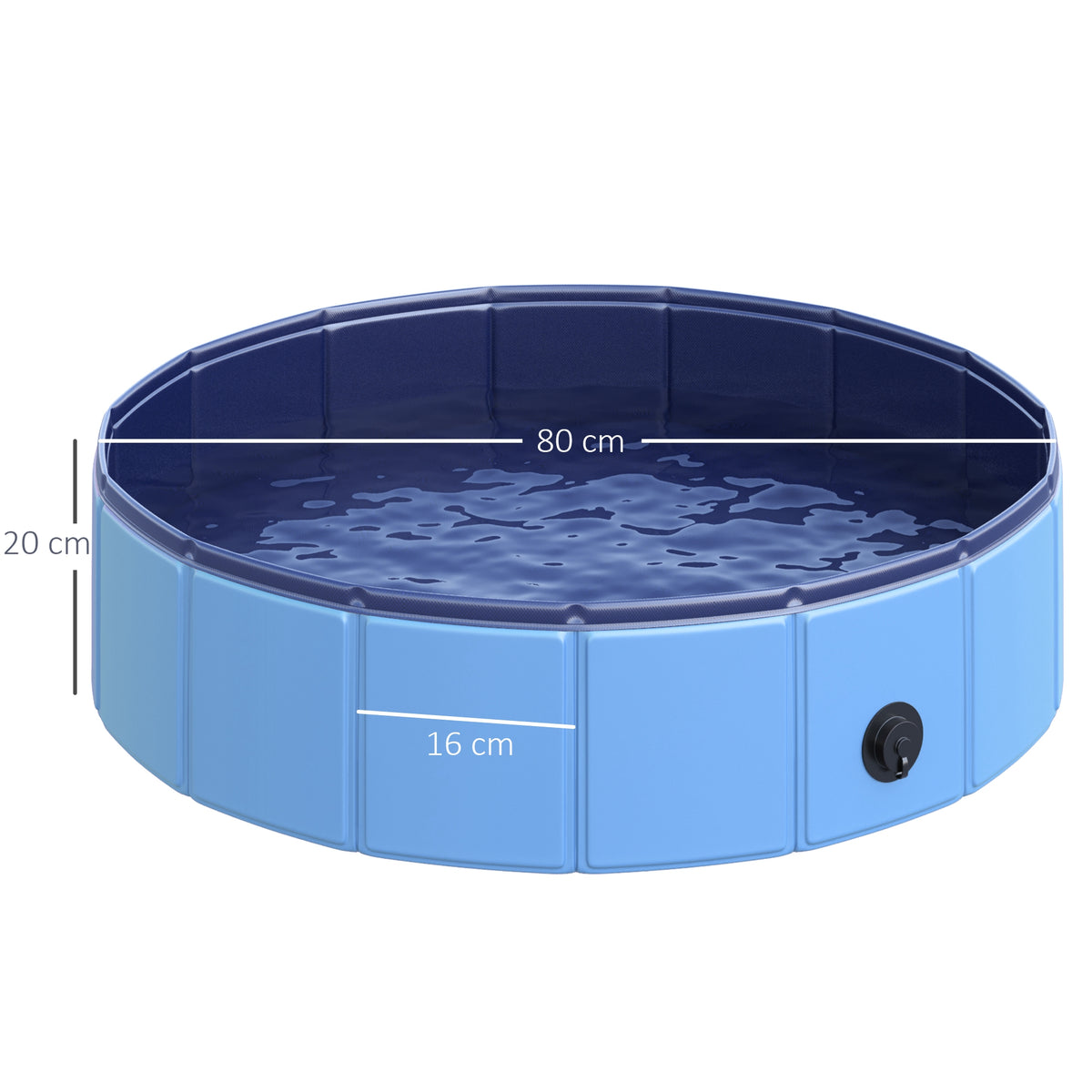 Pawhut Piscina Plegable Para Perros Gatos Bañera Portátil Antideslizante Ø80x20_2