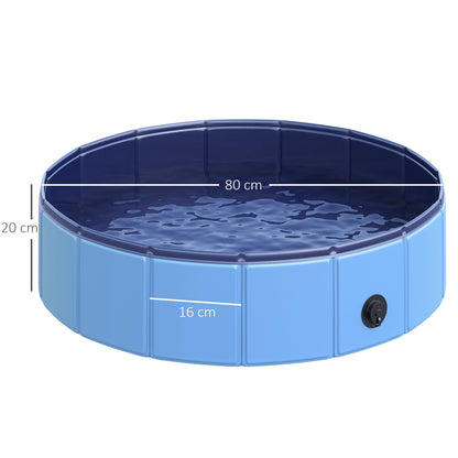 Pawhut Piscina Plegable Para Perros Gatos Bañera Portátil Antideslizante Ø80x20_2