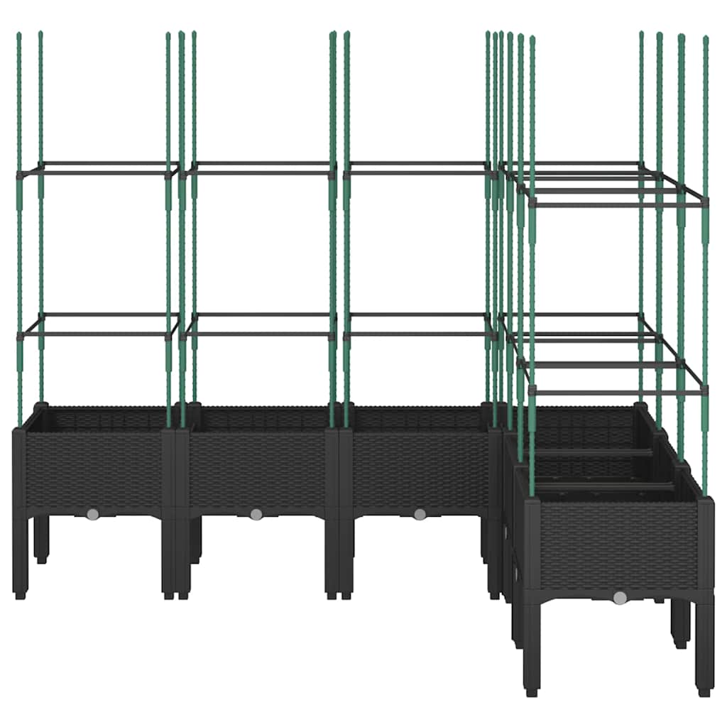 Jardinera Con Enrejado Pp Negro 160x120x142,5 Cm_2