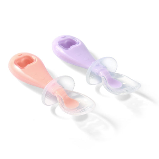 Set 2 Cucharas De Silicona De Seguridad Rosa-lila_0
