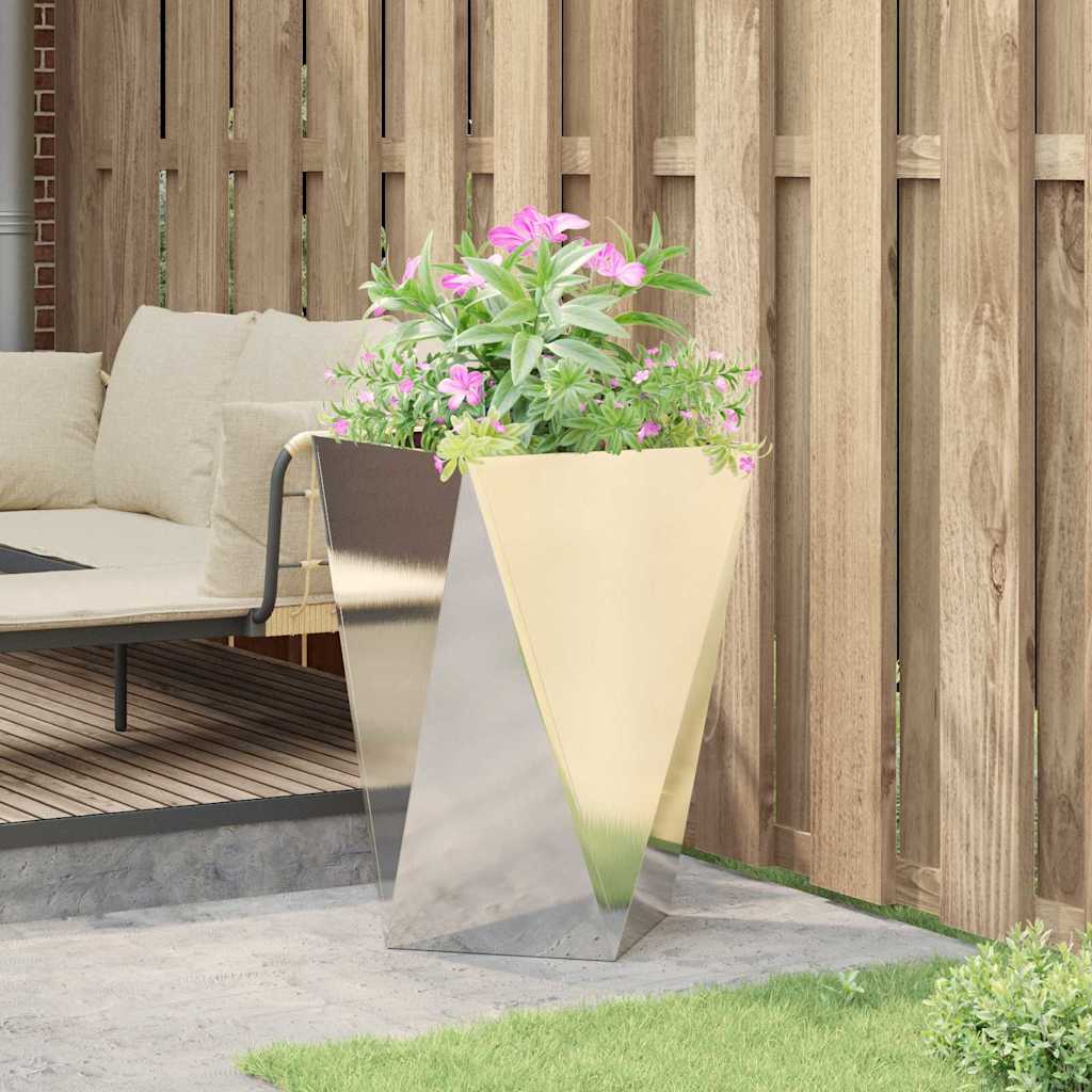 Jardinera Plateado 50 X 50 X 75 Cm Acero Inoxidable_3