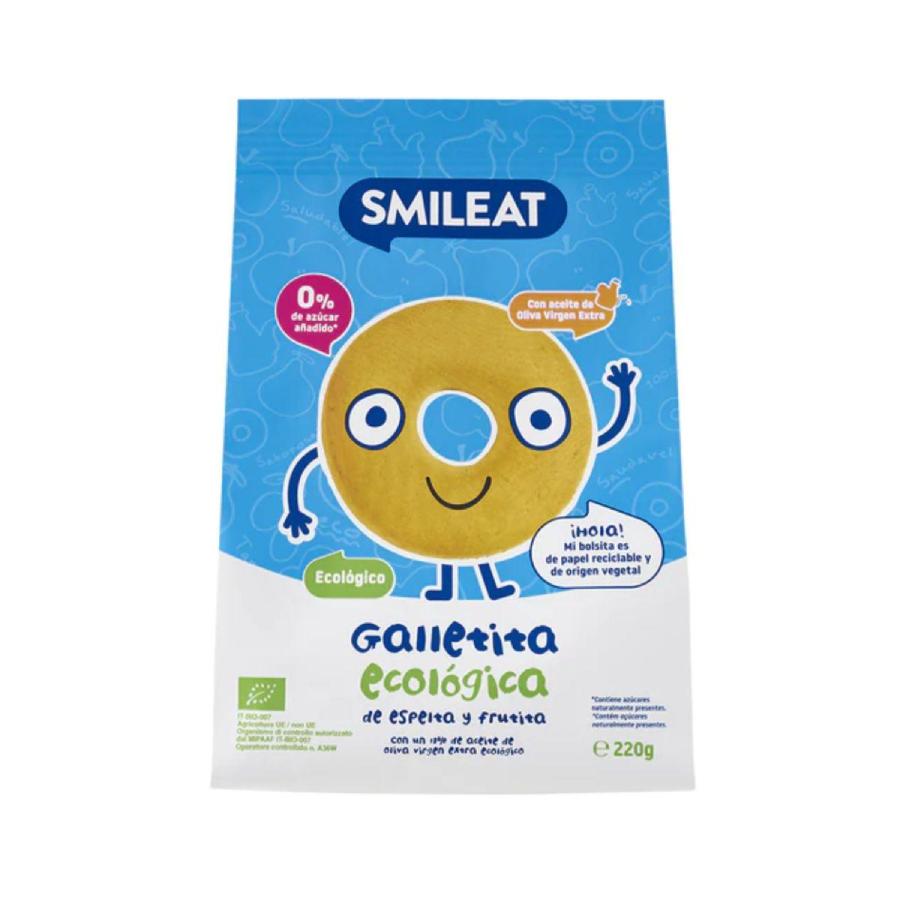 Pack 2x Galletas infantiles ECO de espelta con manzana Smileat, 220g