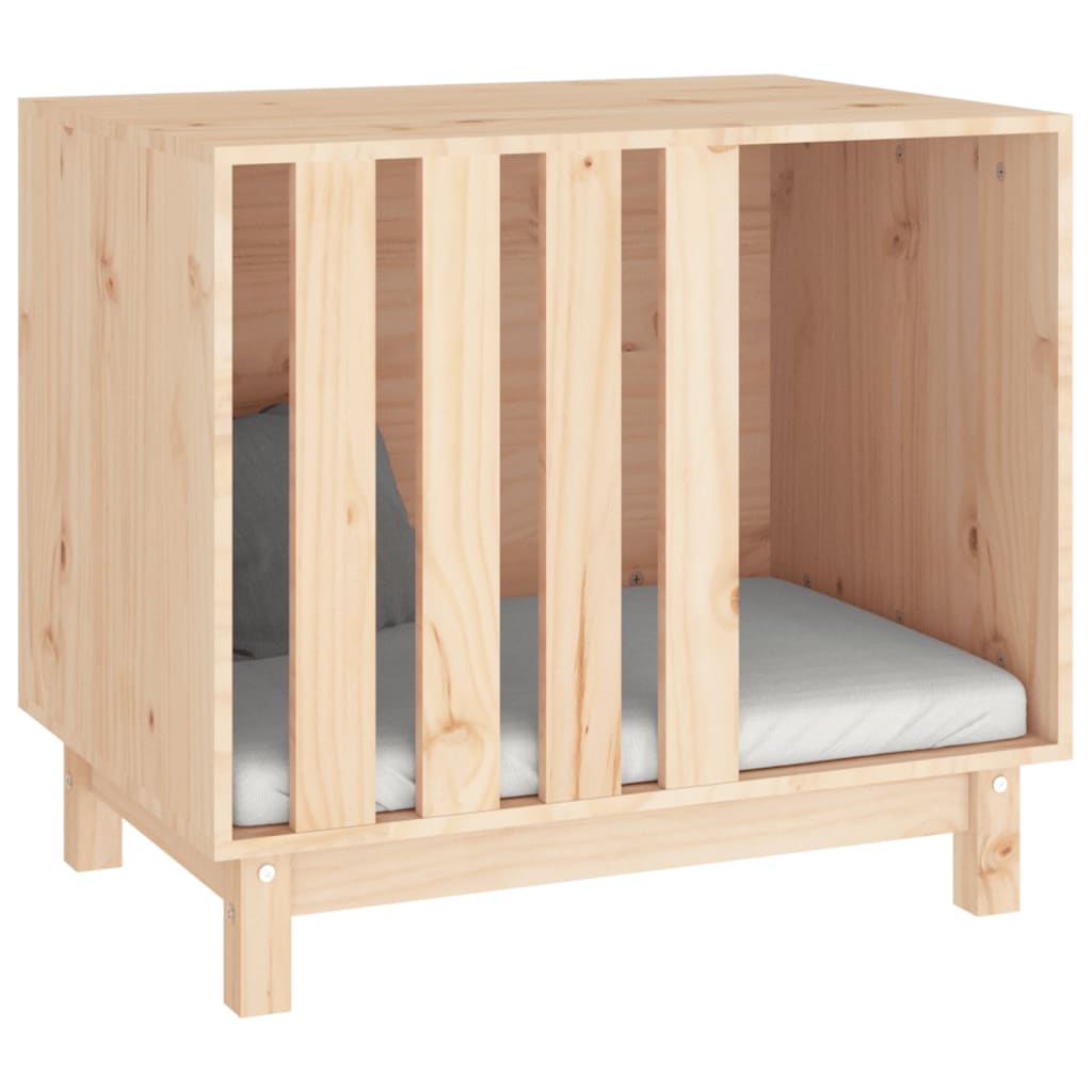 Caseta Para Perros Madera Maciza De Pino 70x50x62 Cm_5