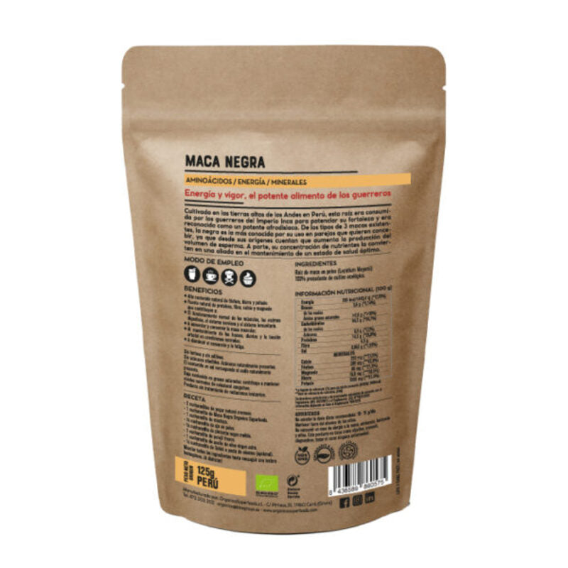 Maca Negra Bio Raw De Perú 125g - Orgánica Superfoods_1
