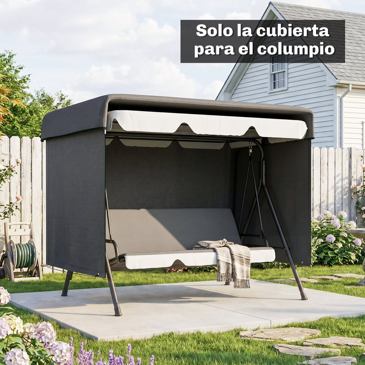 Funda Para Columpio Outsunny Pe Negro 215x155x150 Cm_4