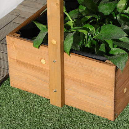 Jardinera Outsunny Madera De Abeto Naranja 80x45x142 Cm_4