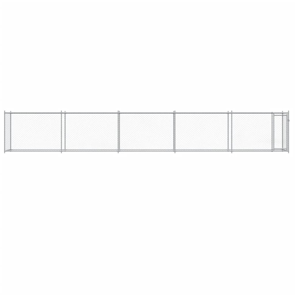 Jaula De Perros Con Puerta Acero Galvanizado Gris 10x2x1,5 M_3