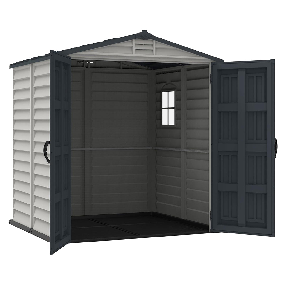 Caseta Jardín Pvc 191×191×213 Cm Suelo Incluido Adobe/antracita_4