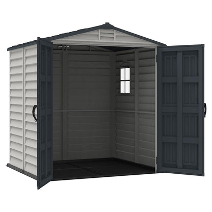 Caseta Jardín Pvc 191×191×213 Cm Suelo Incluido Adobe/antracita_4