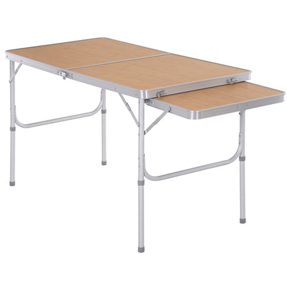 Outsunny Mesa De Picnic Plegable Mesa De Camping Con Hoja Abatible Estructura_0