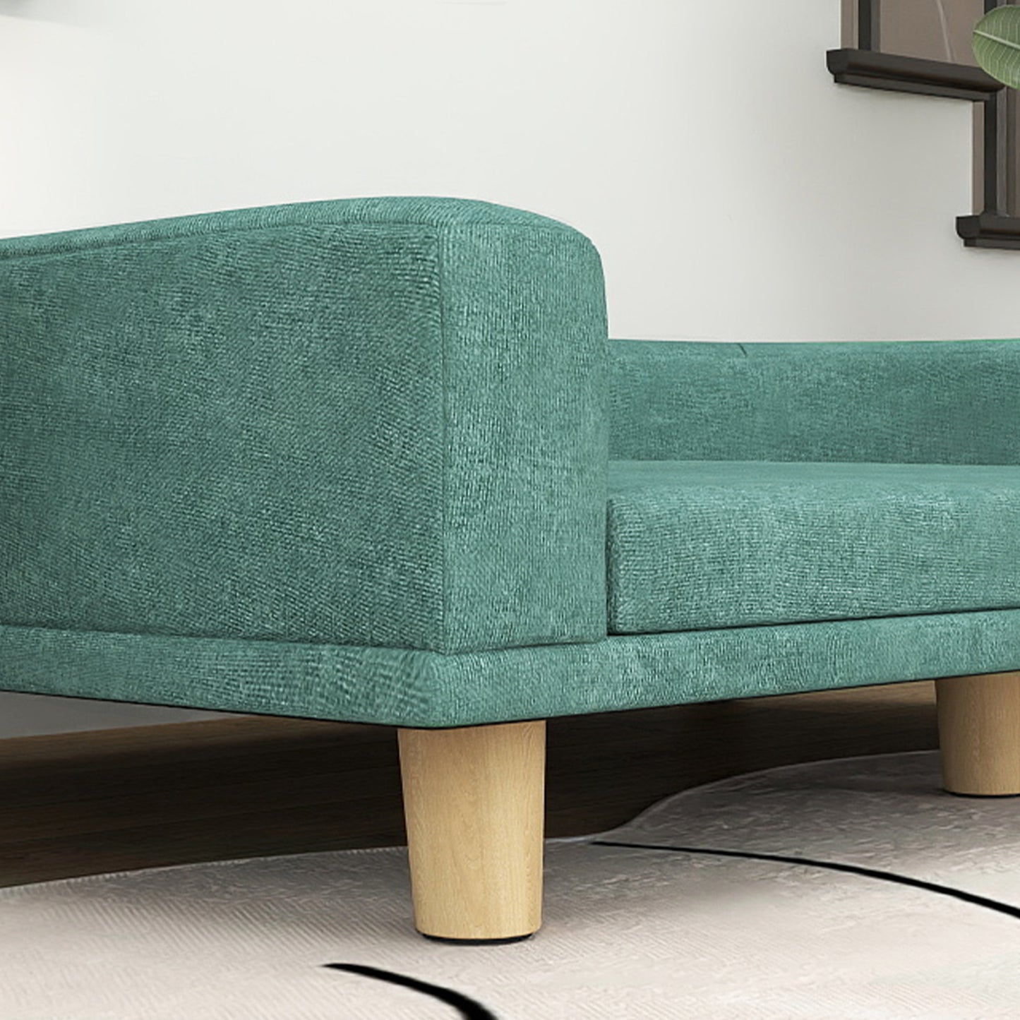 Pawhut Sofá Para Perros Grandes Con Cojín Lavable 98x67x25 Cm Verde_3
