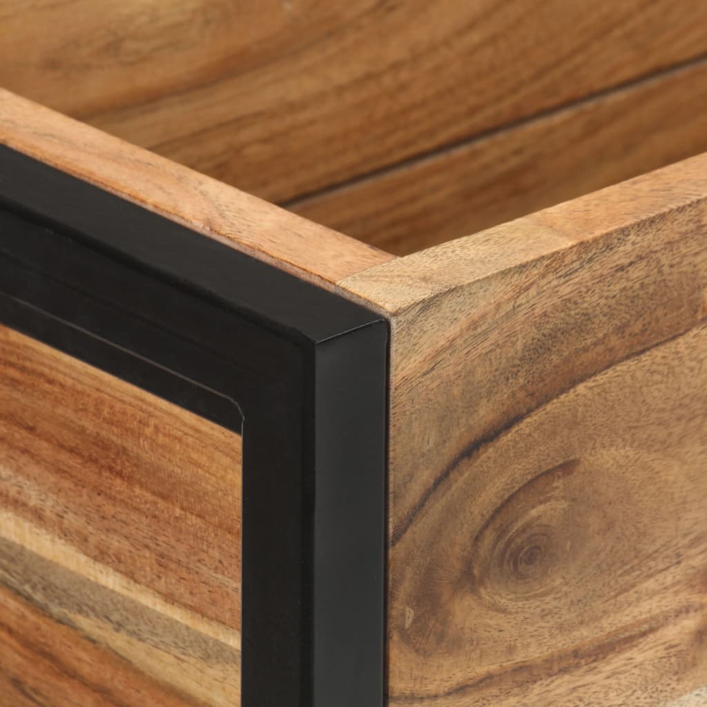 Jardinera De Madera Maciza De Acacia 90x20x68 Cm_3