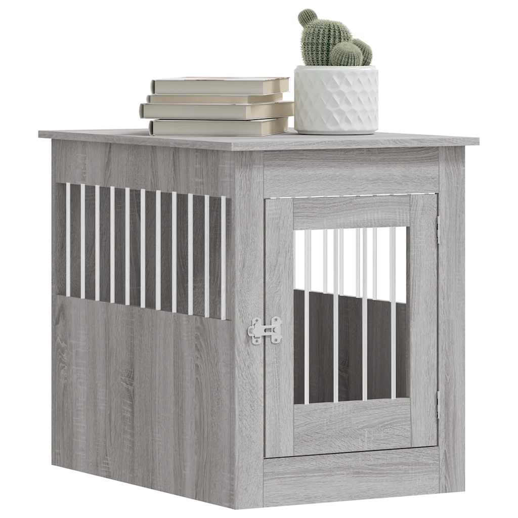 Jaula Para Perros Madera De Ingeniería Gris Sonoma 55x80x68 Cm_3