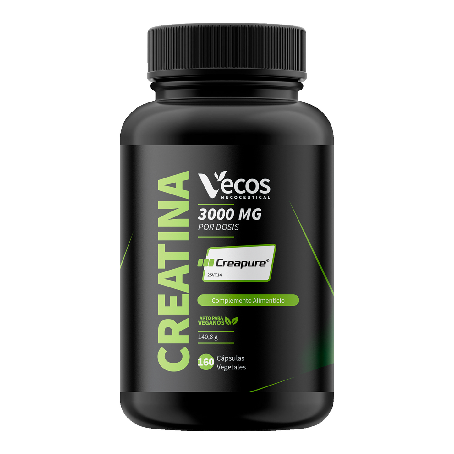 Creatina Creapure® 3000 Mg Vecos 160 Cápsulas | Aumento De Fuerza Y Rendimiento_0