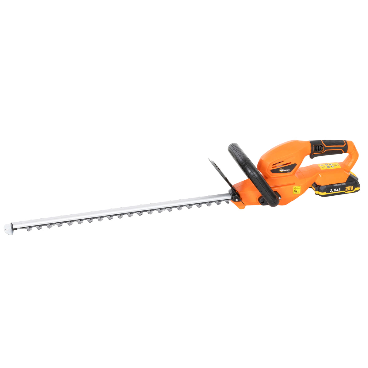 Outsunny Cortasetos Eléctrico Con Batería De 2000mah Y Cuchilla De 51 Cm Naranja_0