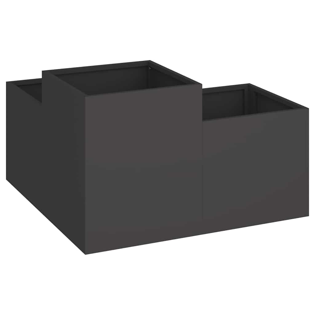 Maceta Para Jardín Negro 80 X 80 X 48 Cm Acero_4