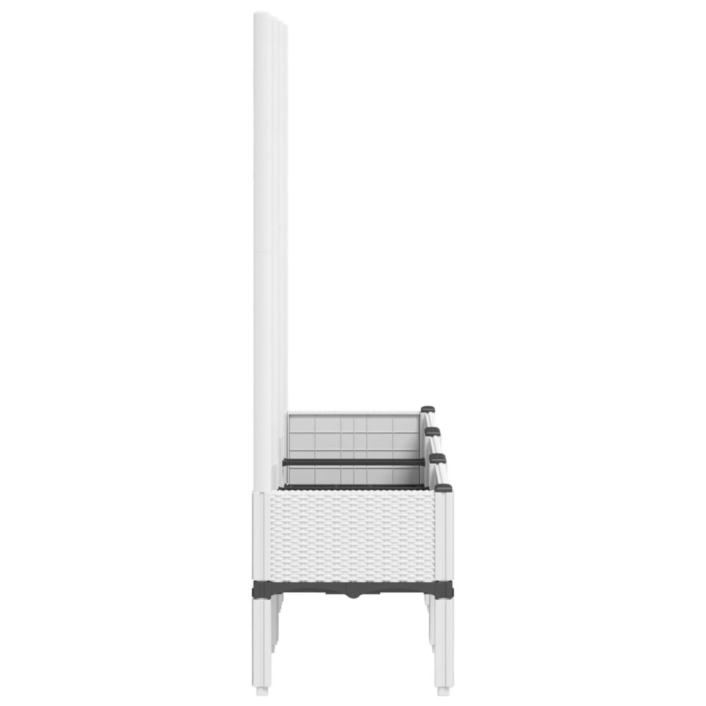 Jardinera Con Enrejado Pp Blanco 120x40x142 Cm_3