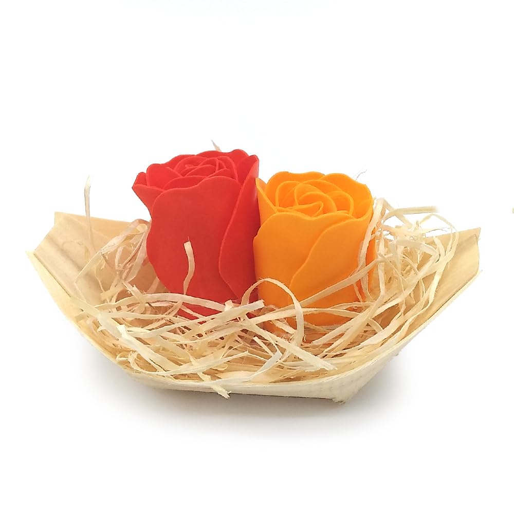 5 Barcas Con Flores Para Regalo Invitados (naranja) - Rosas De Jabón Para Baño Aromático. Detalle Original Para Eventos_4