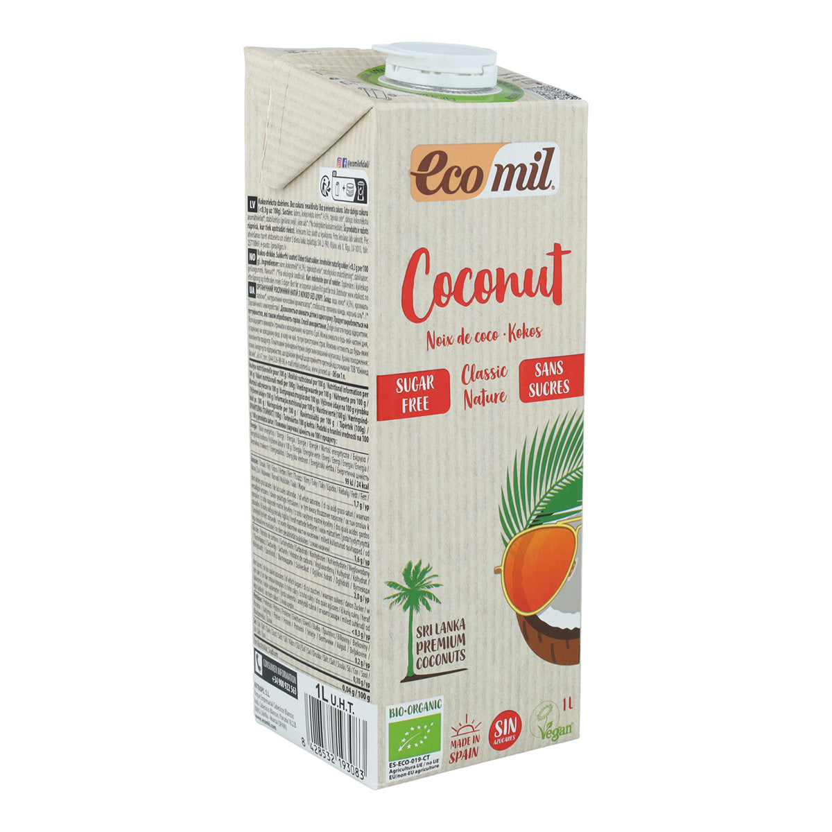 Pack 6x Bebida vegetal de Coco Classic Nature BIO Ecomil 1 L
